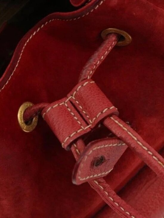 GUCCI Bamboo Backpack Suede Red Gold 003 1956 0030 Auth 179385 main image 10